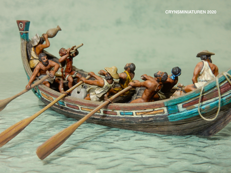 thumbnail image 2 of CB Models 1:50 Scale Rowing Boats With Oars - Brown Plastic Scenery Model For Dioramas (Made In UK) 2 of 6
