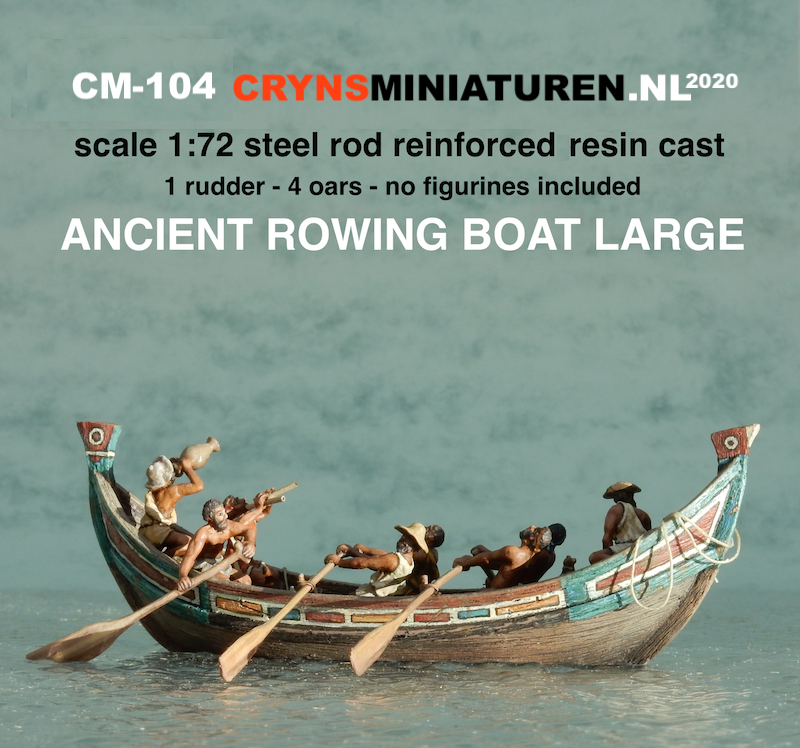 This image has an empty alt attribute; its file name is CM-104-Ancient-Rowing-Boat-Large-Crynsminiaturen-Product-Shot.png