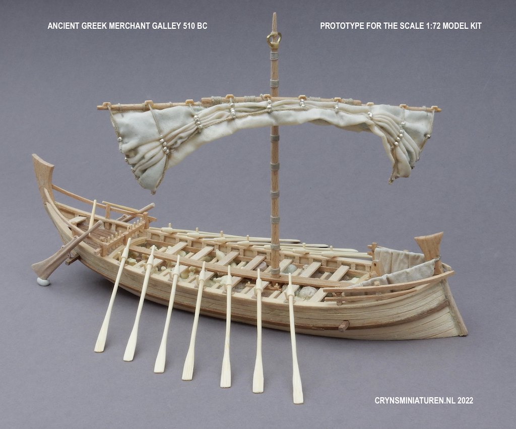 wooden master model of the ancient greek merchant galley 510 BC