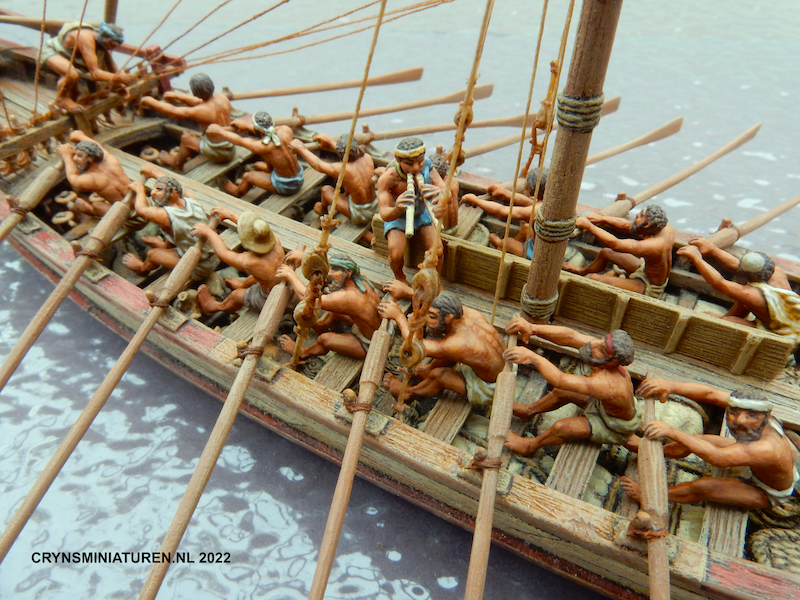 Ancient Classical Archaic Greek galley rowers merchant cargo ship with oars and sail Antike Klassisch Griechische Ruderer Klassiek Griekse galei roeiers 
