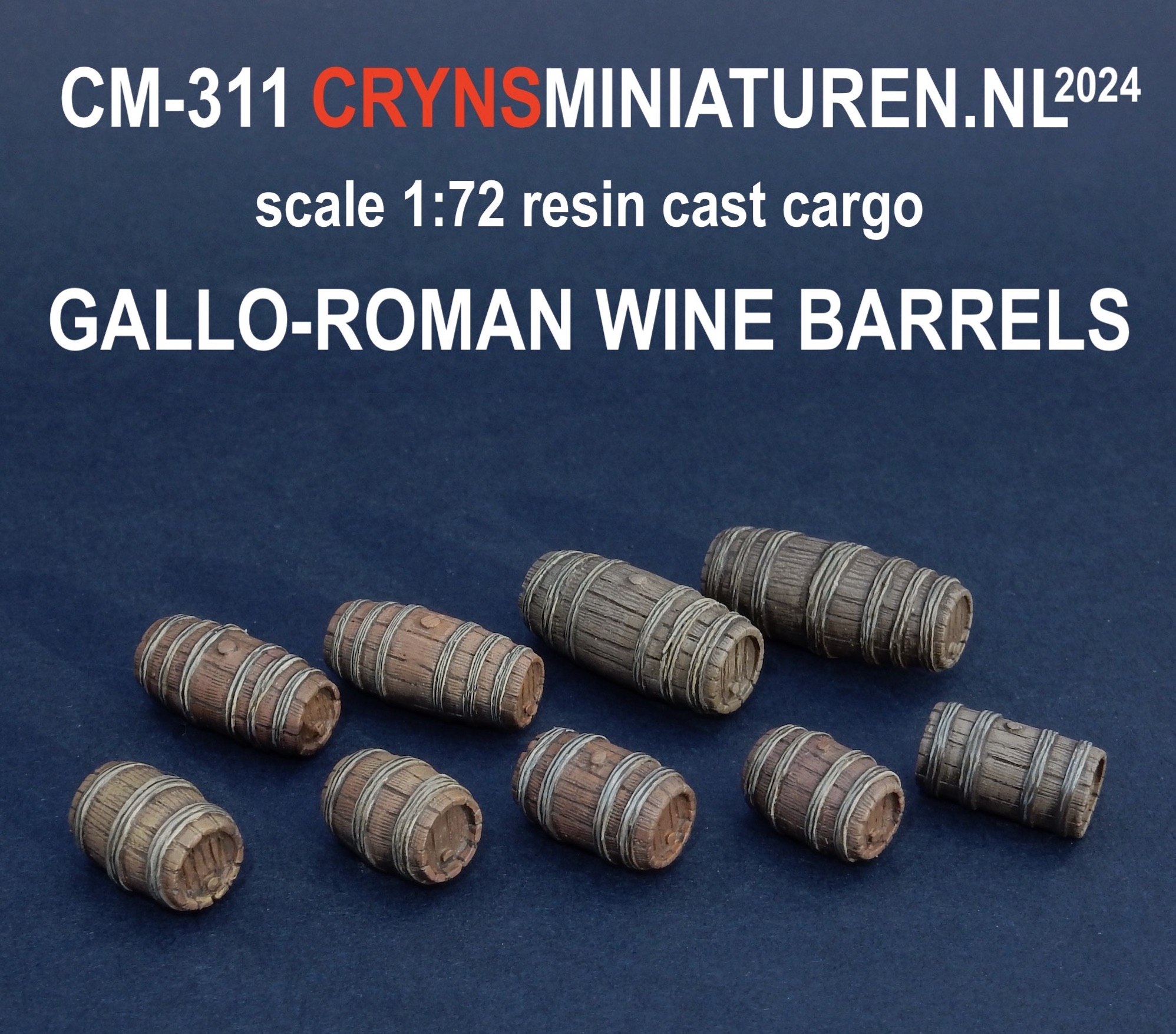 scale 1:72 roman wine barrels resin cast cargo