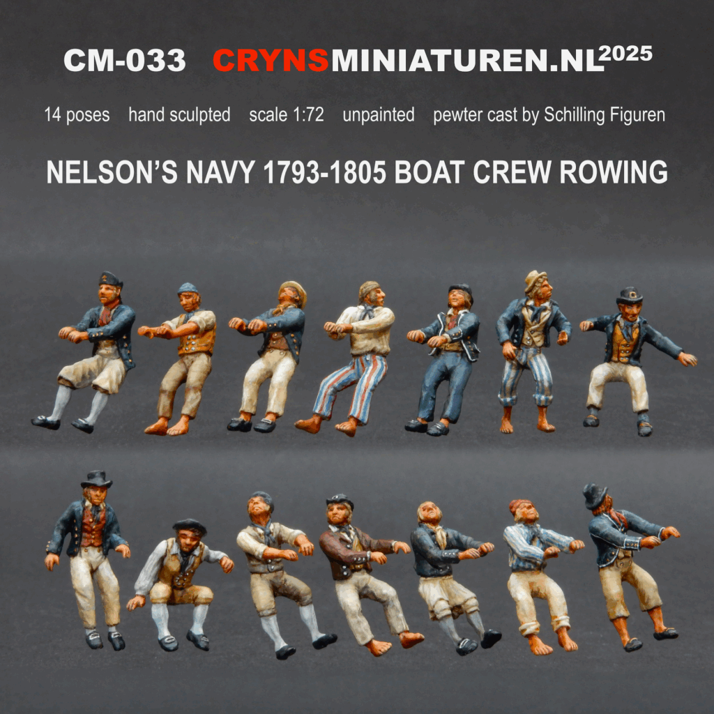 Royal Navy Rowers Nelson 1793-1805 Revolutionary Wars Napoleonic Wars Pewpter Cast scale 1:72 1/72