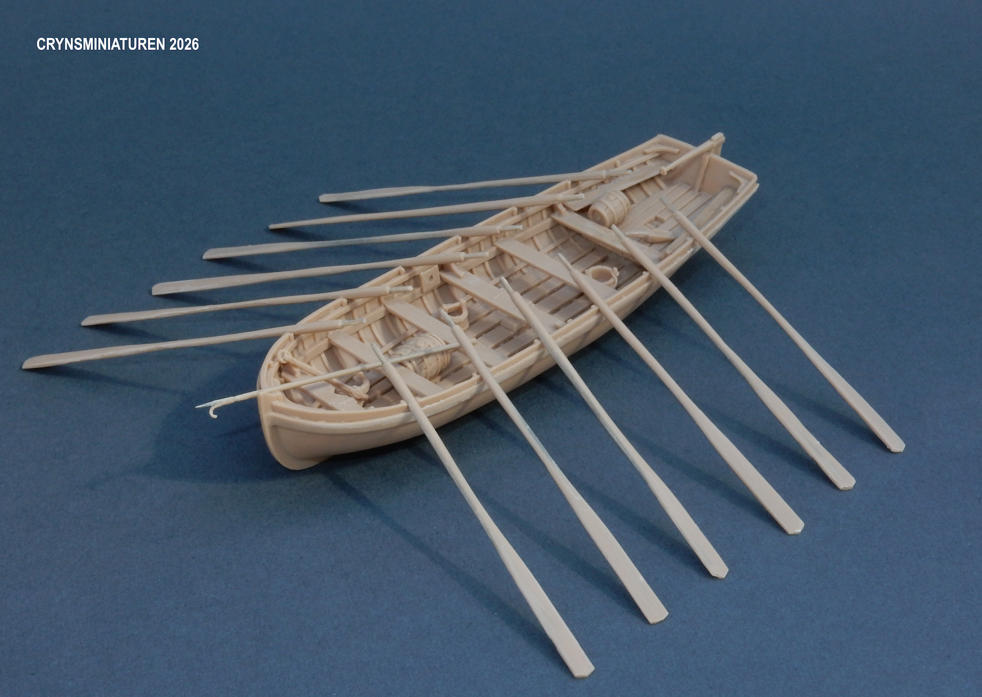 Crynsminiaturen 26ft Launch for Nelson's Navy resin cast scale 1:72 model kit with oars and boats hook