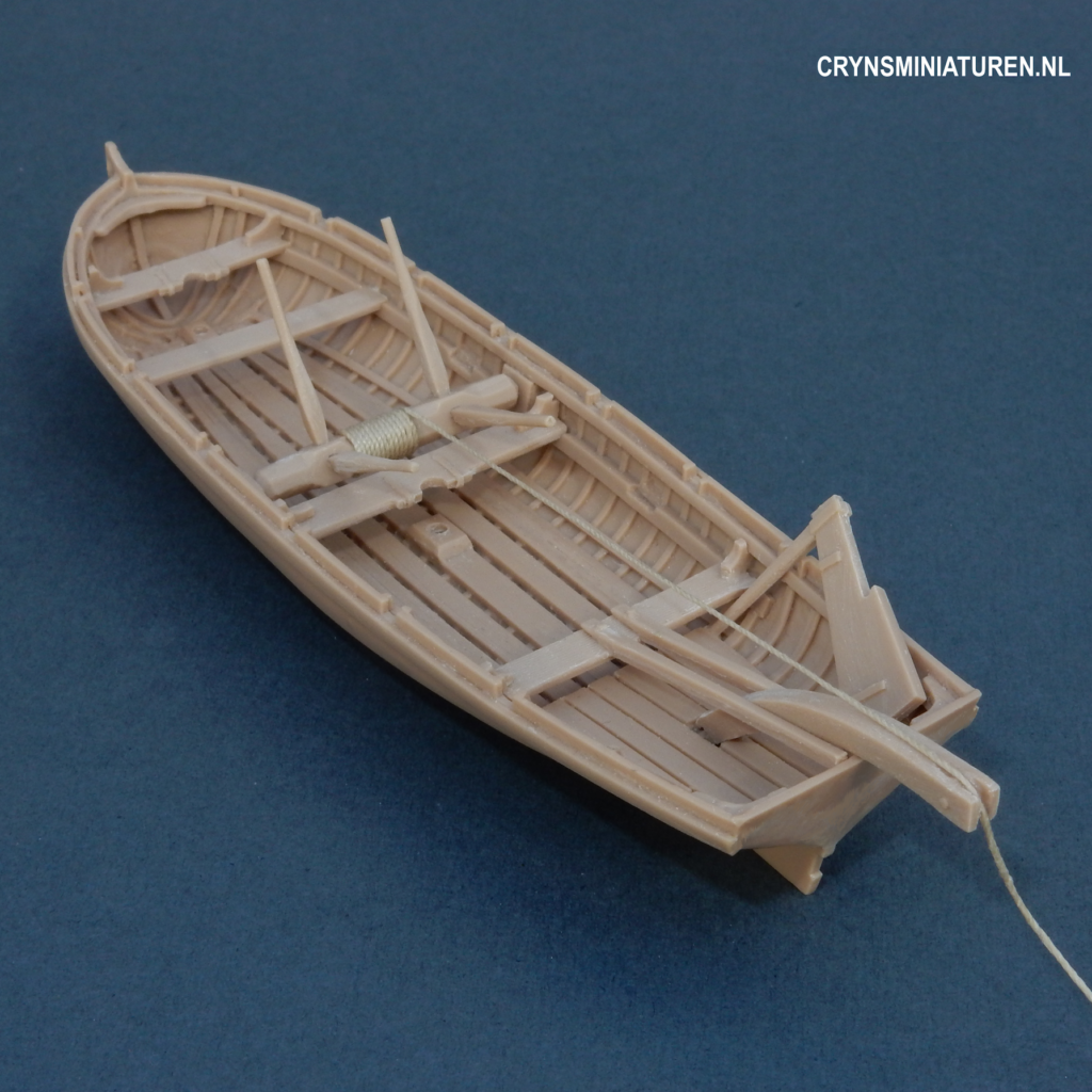 Crynsminiaturen 26ft Launch for Nelson's Navy resin cast scale 1:72 model kit fitted for keg anchor lifting